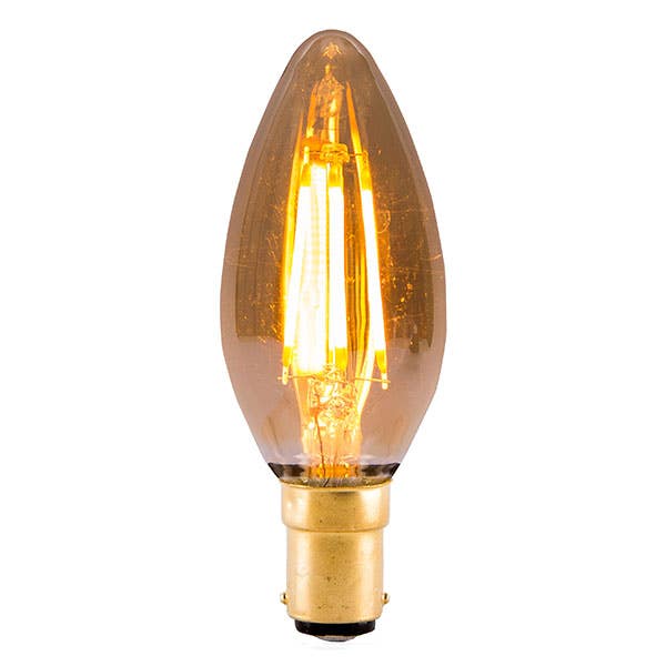 BELL Lighting 4W SBC B15 Vintage Candle LED Lamp Amber 2000K Warm White 01431