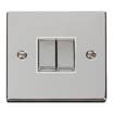 Deco 2 Gang 2 Way 10AX Ingot Switch With White Insert (VPCH) Front