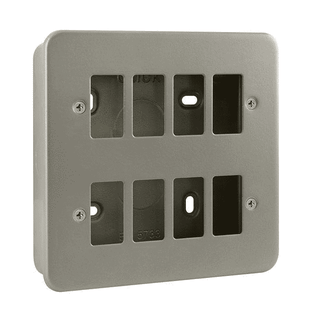 Click Metal Clad 8 Gang GridPro Frontplate with Back Box (CL20508)