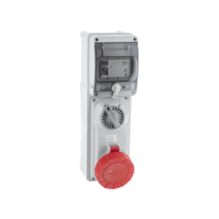 Lewden 16A 2P+E 230V Interlocked Switched RCD Protected Socket IP44 - PMRCD16/301SITT