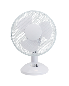 Airmaster TF9N 9 inch Oscillating & Tiltable 2 Speed White Desk Fan with easy clean safety grille